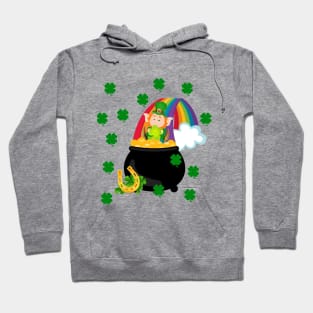 Leprechaun on rainbow Hoodie